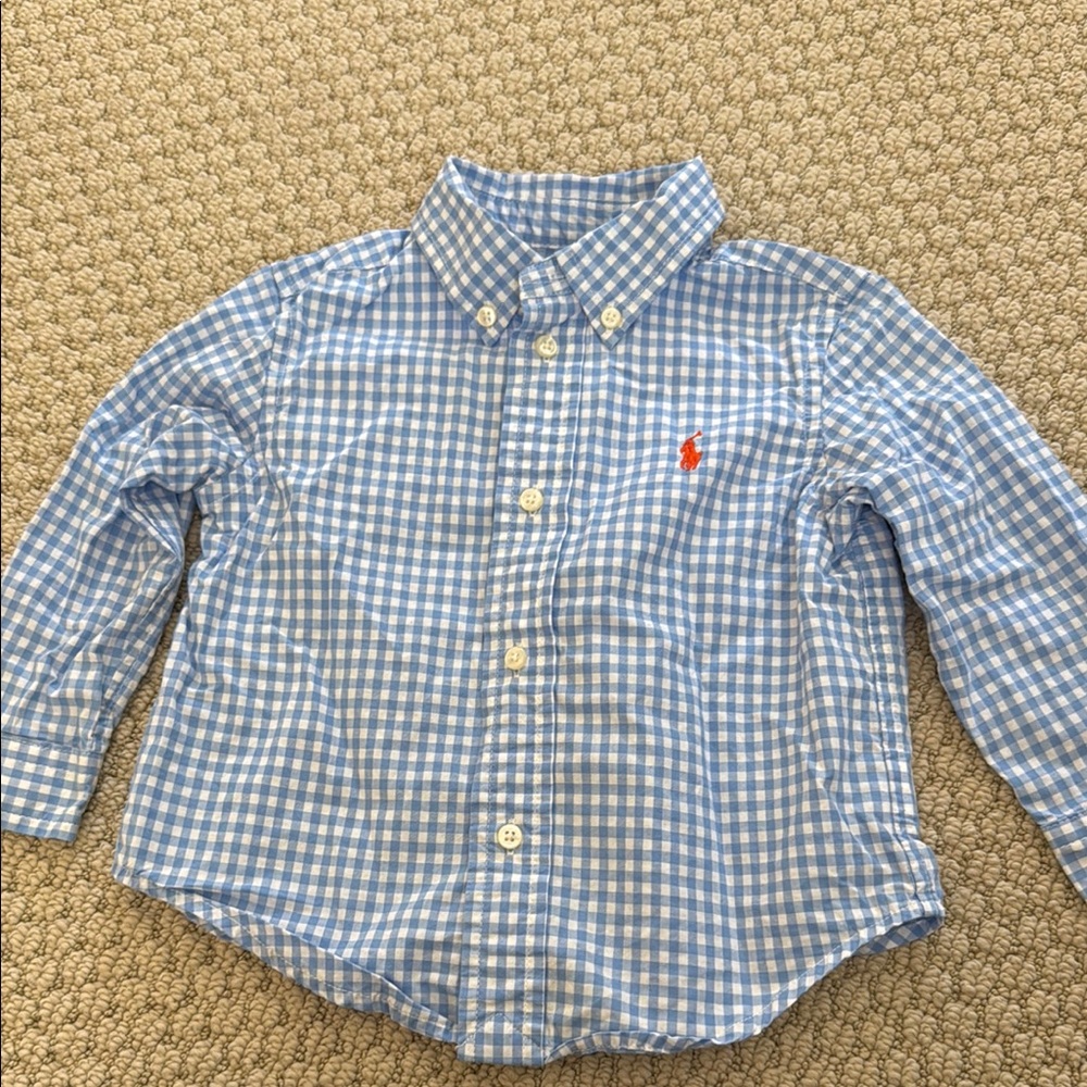Ralph Lauren Blue and White Button Down Shirt